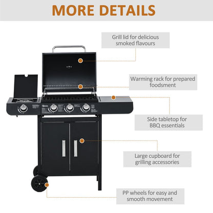 Gas Burner Barbecue with Wheels