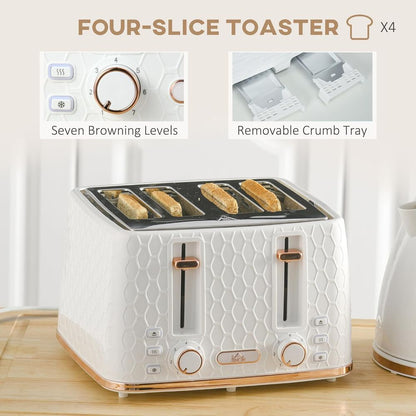 Kettle and Double Toaster Set White