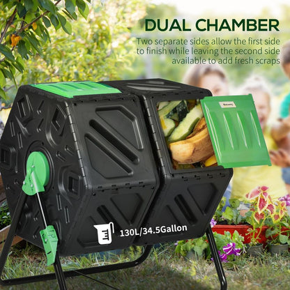 Dual Chamber Rotating Composter