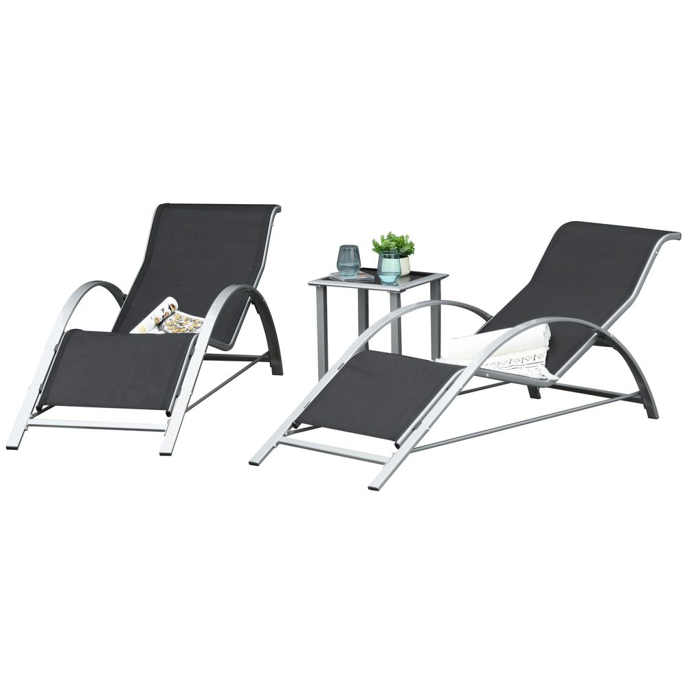 Sunbathing Chairs Set with Table