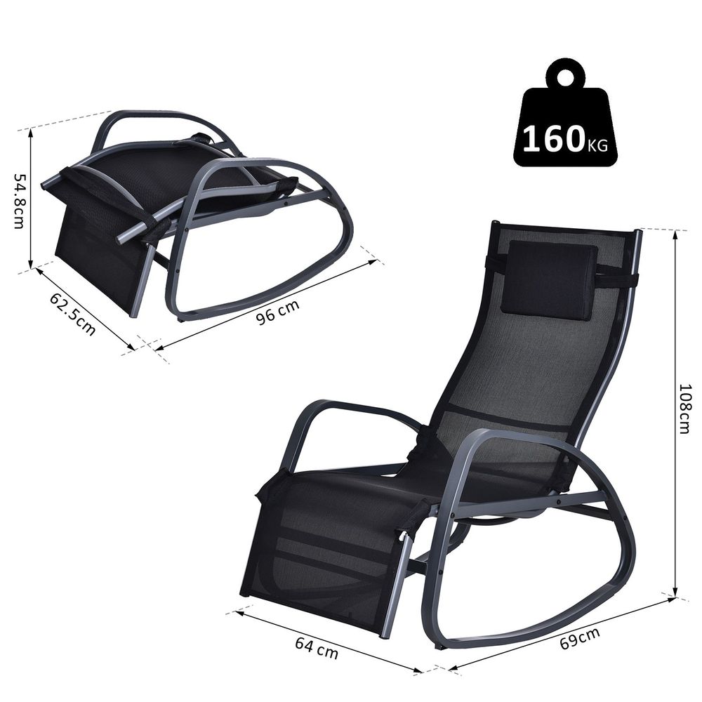 Rocking Patio Chair Black