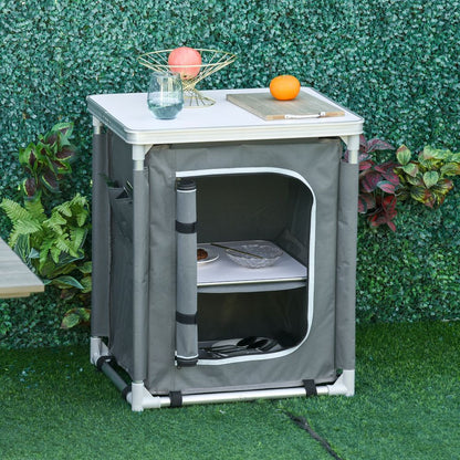 Camping Table with Shelves