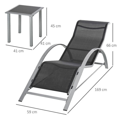 Sunbathing Chairs Set with Table