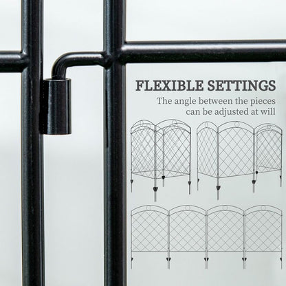 4 Panel Circle & Grid Design Fence