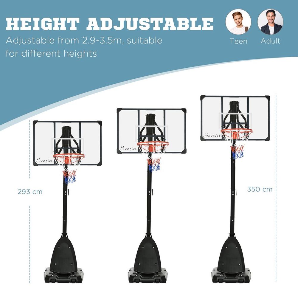 2.4-2.9m Basketball Sports Hoop with Wheels