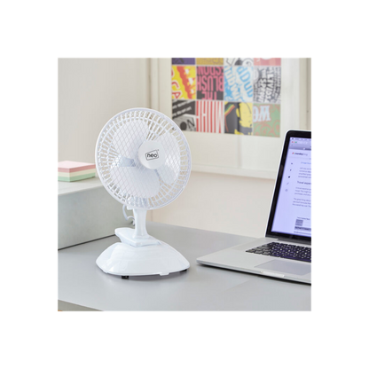 White Clip Base Desk Fan