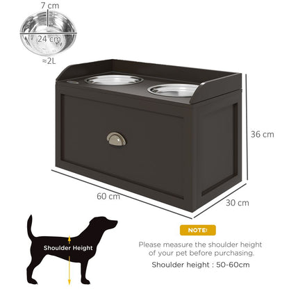 Pet Bowls with Storage Drawer