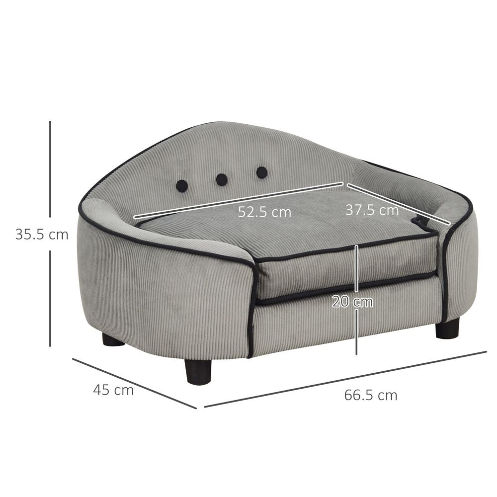 Grey Plush Pet Sofa Bed