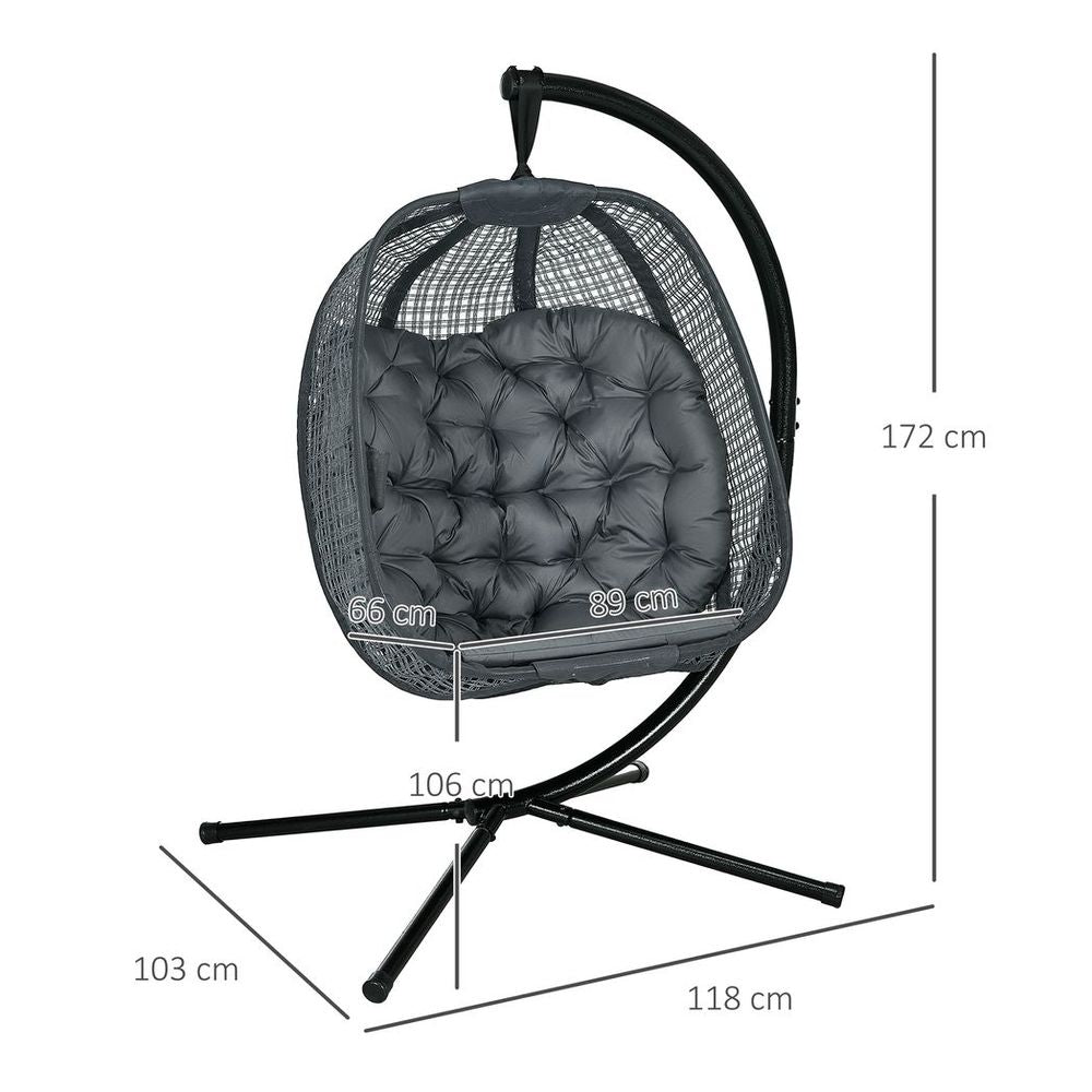 Patio Hanging Egg Chair with Cushion