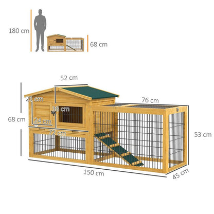 Rabbit Hutch with Ramp and Run