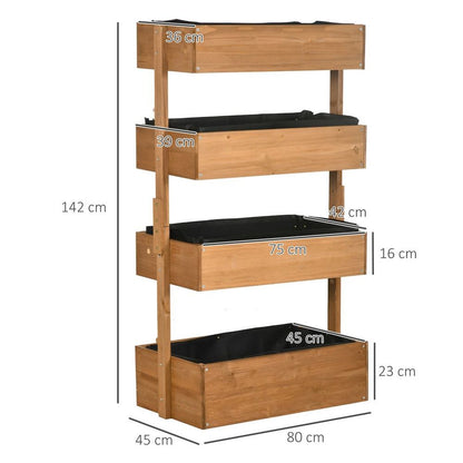 Wooden 4 Tier Planter Stand