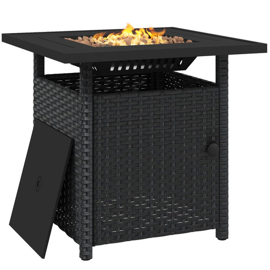 Propane Fire Pit Table Black