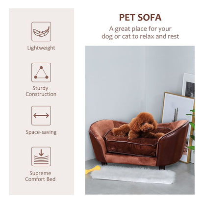 Brown Plush Pet Sofa Bed