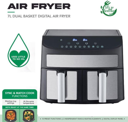 Dual Basket Air Fryer 2400W