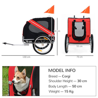 Pet Trailer for Bikes Red