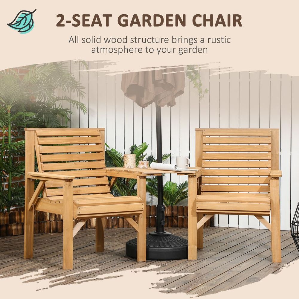 Garden Love Seat with Table