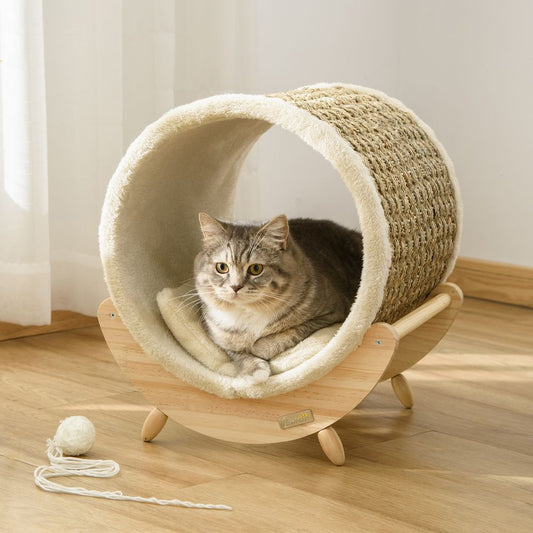 Circle Cat House with Scratcher