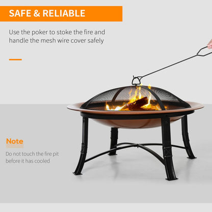 Steel Fire Pit with Spark Cover