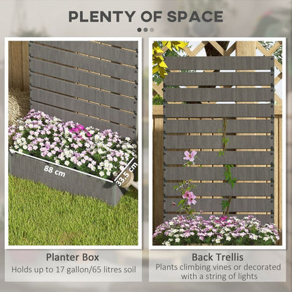 Raised Patio Planter with Trellis Dark Grey