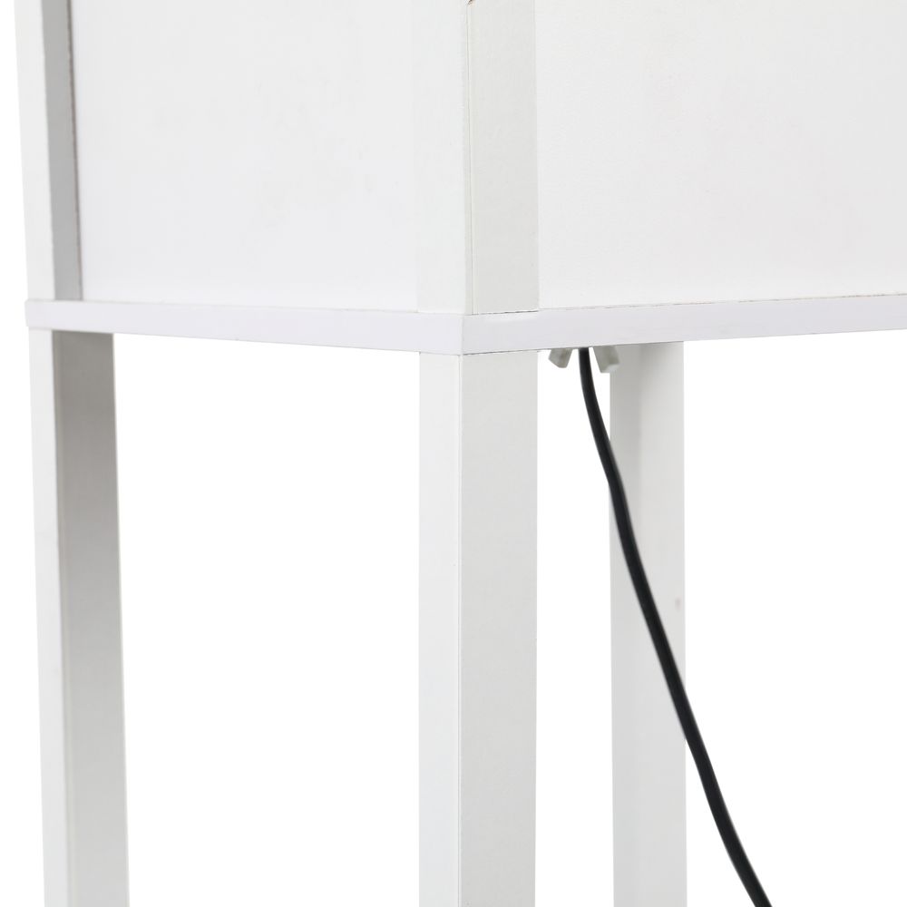 Floor Lamp with Shelves White