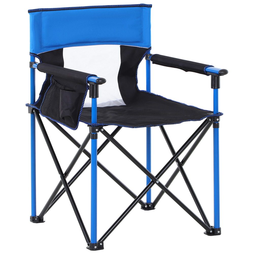 Blue Camping Chair with Cup Holder