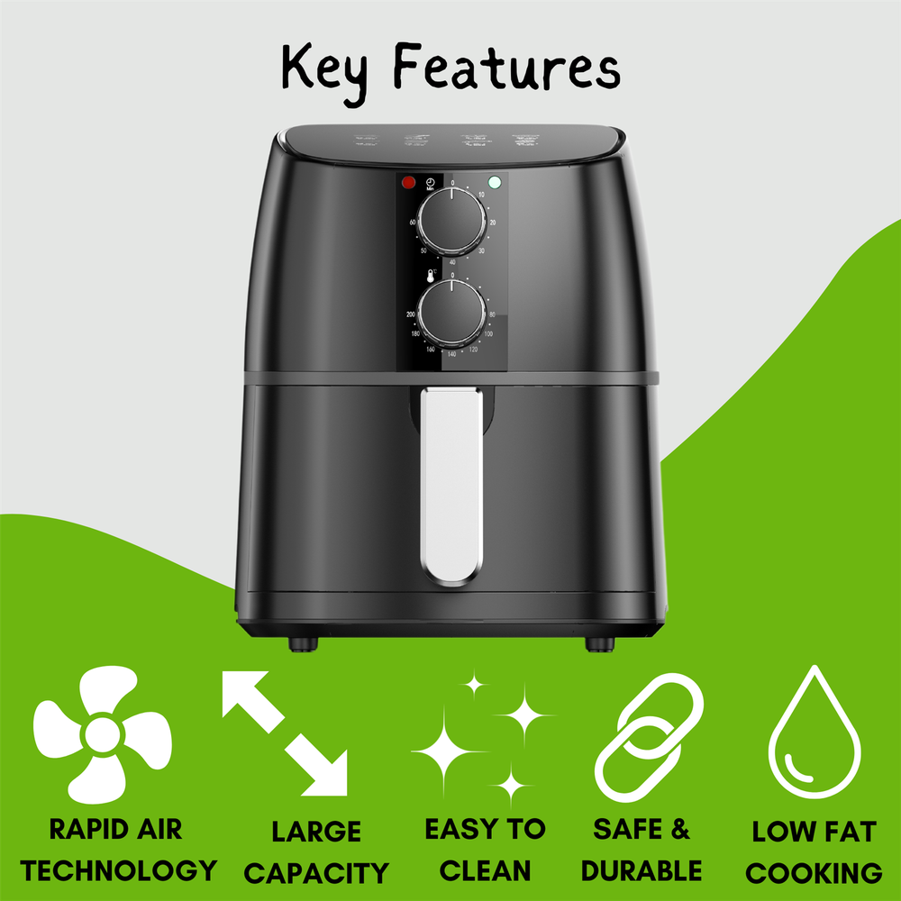 4L Air Fryer with Recipe Book