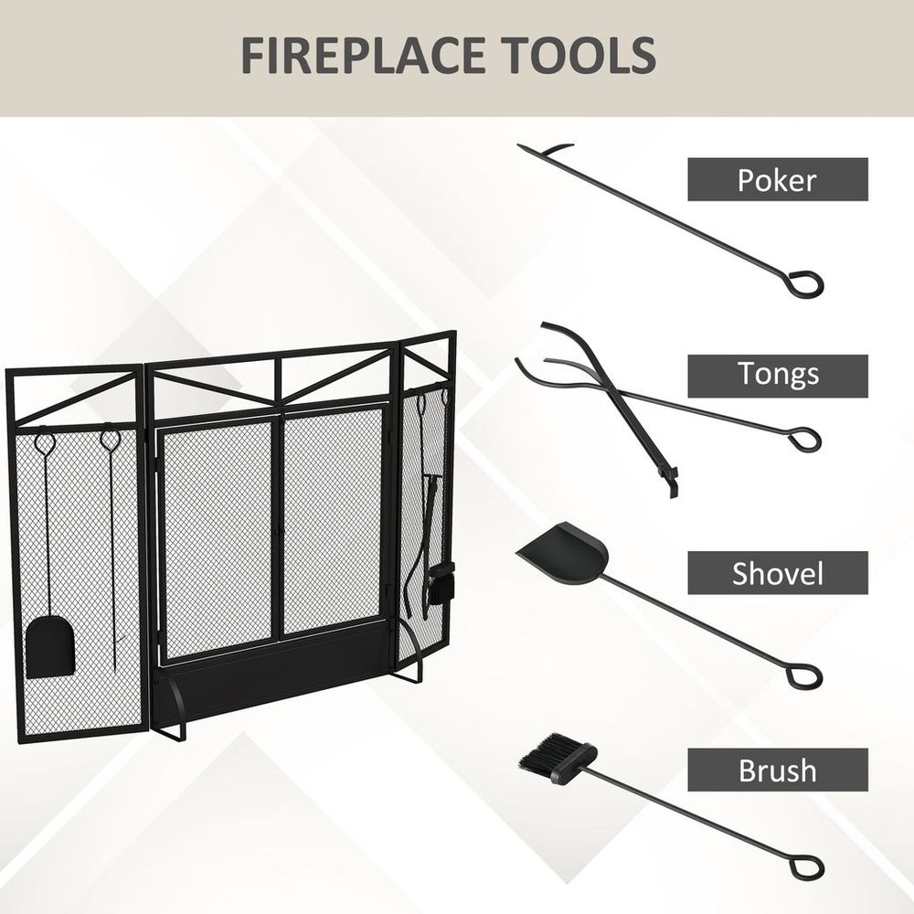 3 Panel Folding Fire Guard