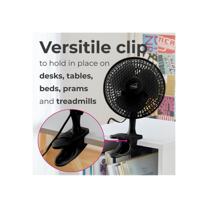 Black Clip Base Desk Fan