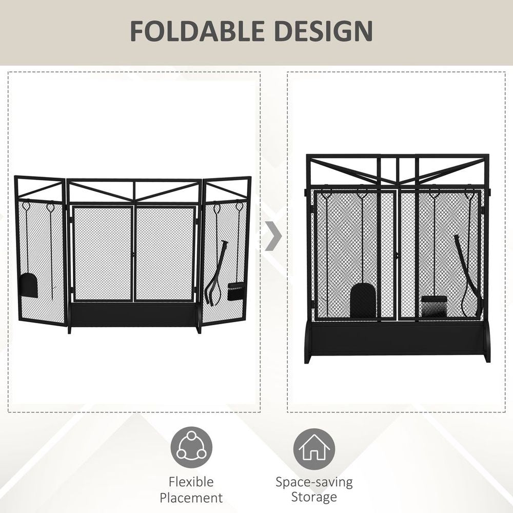 3 Panel Folding Fire Guard