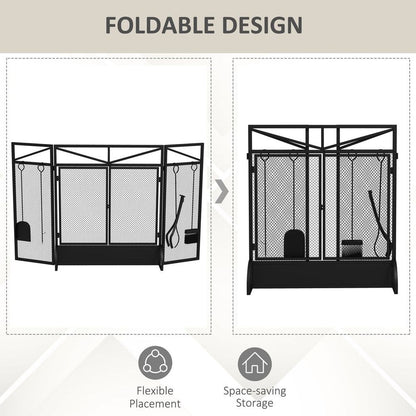 3 Panel Folding Fire Guard