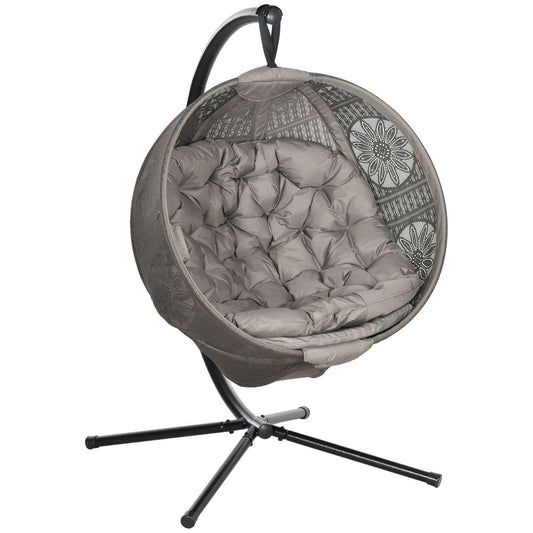 Hanging Swing Egg Chair with Side Pocket  - Sand