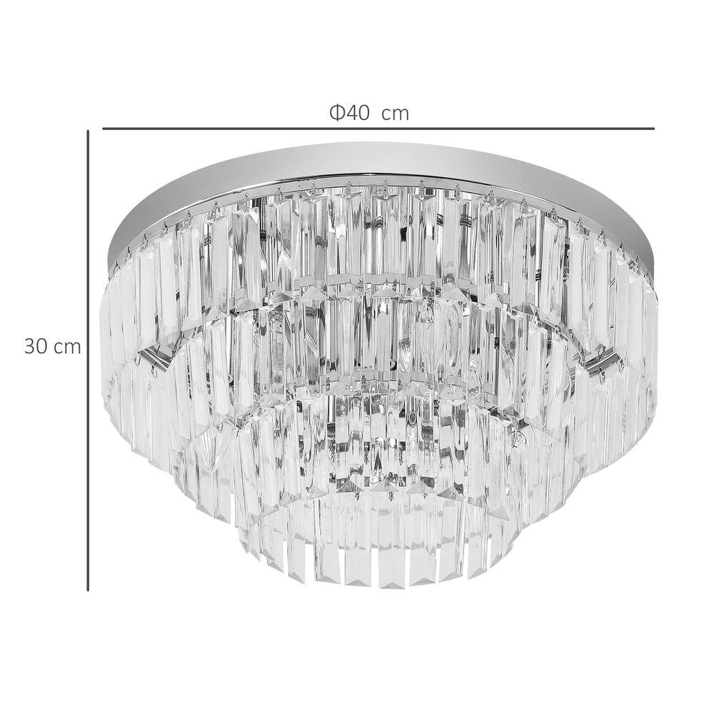 Ceiling Lamp Round Crystal