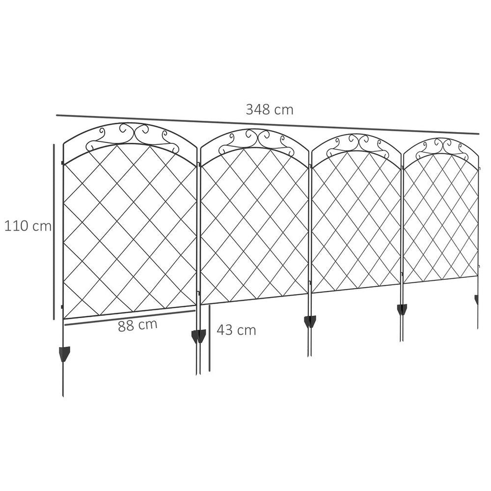 4 Panel Swirls & Grid Design Fence