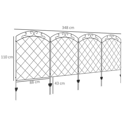 4 Panel Swirls & Grid Design Fence