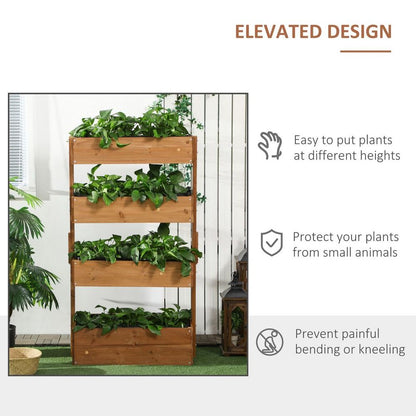 Wooden 4 Tier Planter Stand