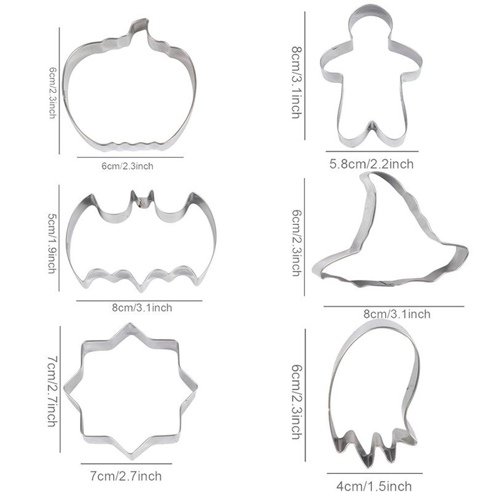 Cookie Cutter Moulds Halloween x6