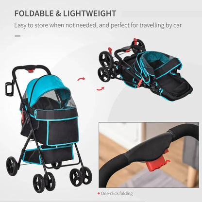 Removable Canopy Pet Stroller