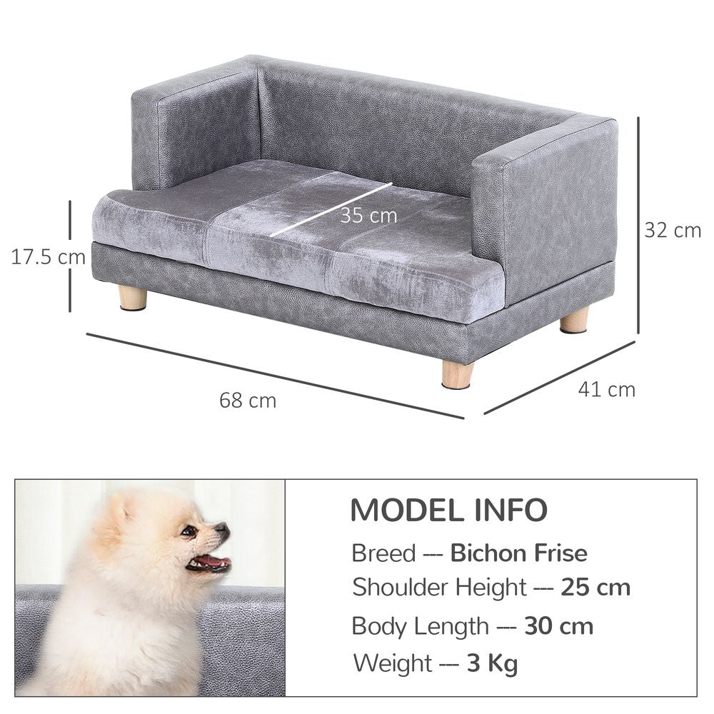 Soft Padded Grey Sofa Bed for Dogs