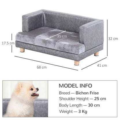 Soft Padded Grey Sofa Bed for Dogs