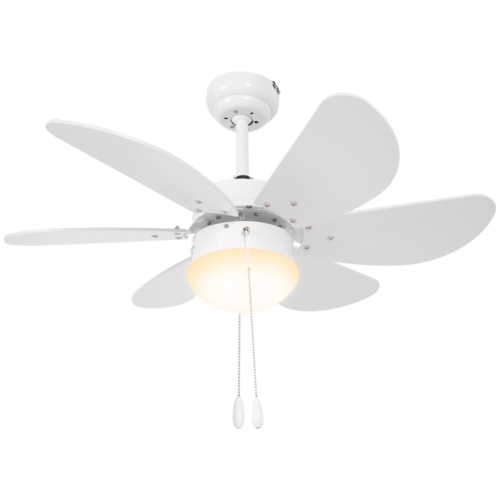 Pull Chain Ceiling Fan White