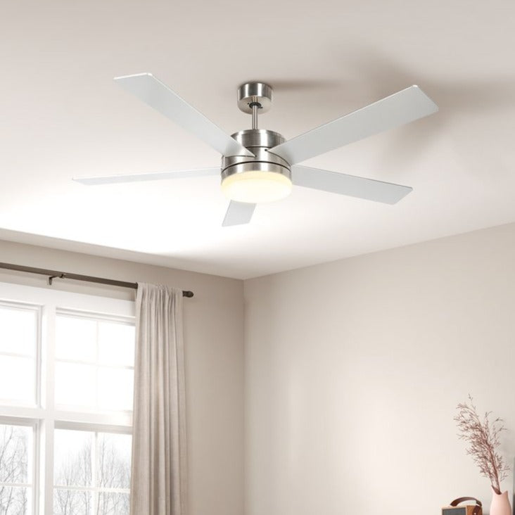 Silver Ceiling Fan with Light