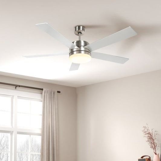 Silver Ceiling Fan with Light