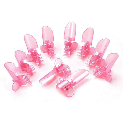 10x Nail Polish Pink Protection Clips