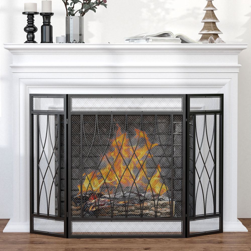 Folding 3 Panel Fireplace Guard