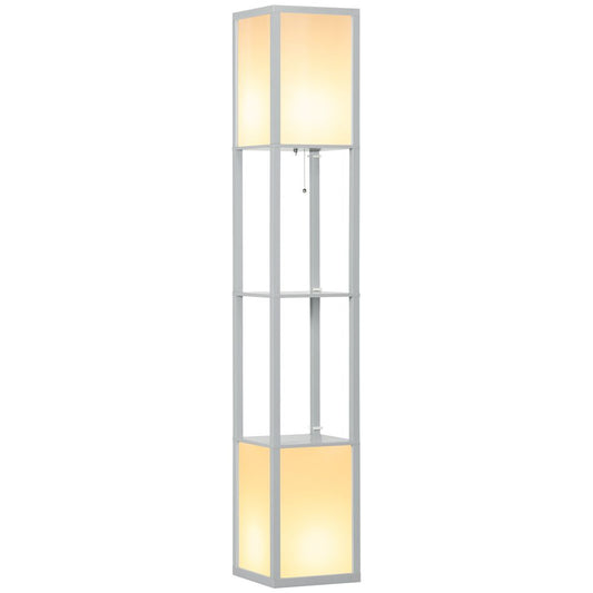 Dual Light Floor Lamp White