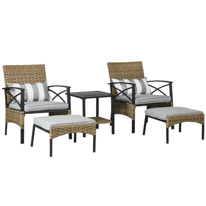 Garden Rattan Furniture Set Grey