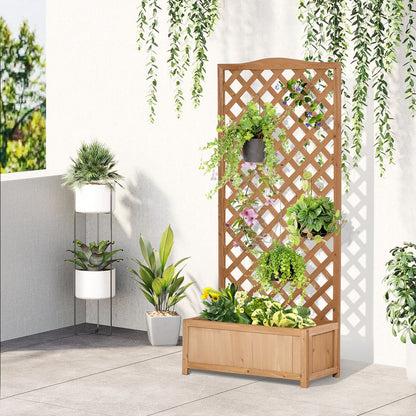 Planter Box with Trellis Brown