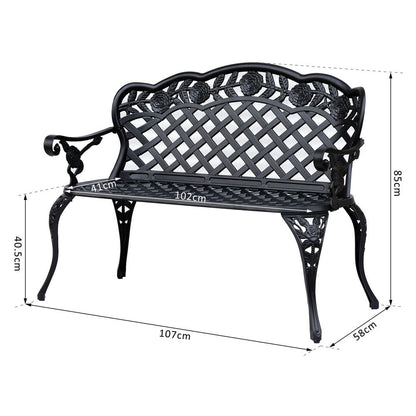 Cast Aluminium Bench Black