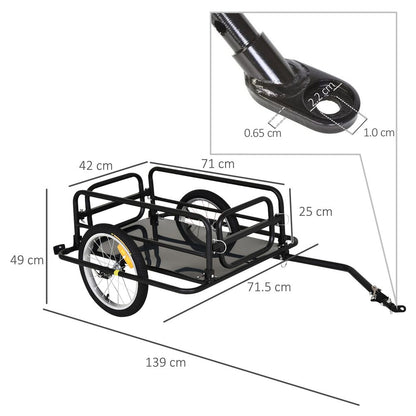 Black Folding Bicycle Cargo Trailer