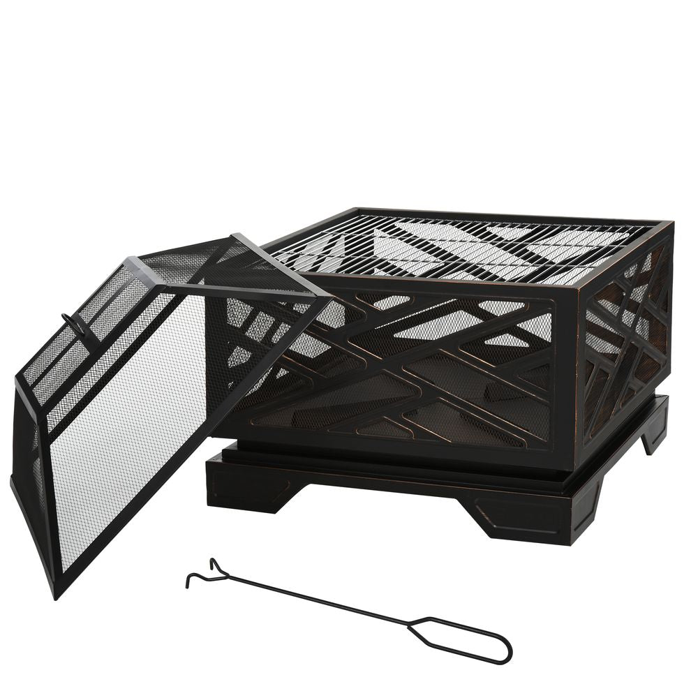 Metal Brazier Square Fire Pit